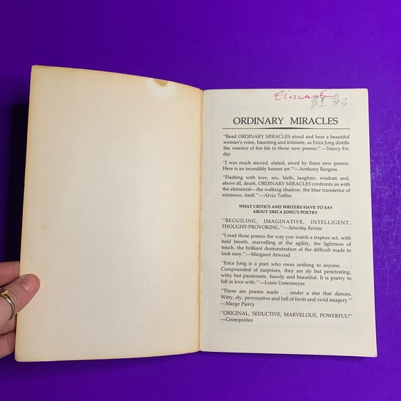 “Ordinary Miracles” , poems by Erica Jong - Picture 4 of 12